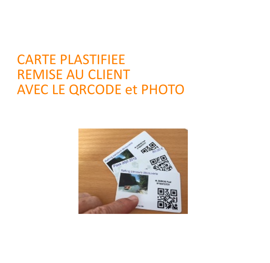Le QRCode imprimé sur une carte plastique , usage permanent